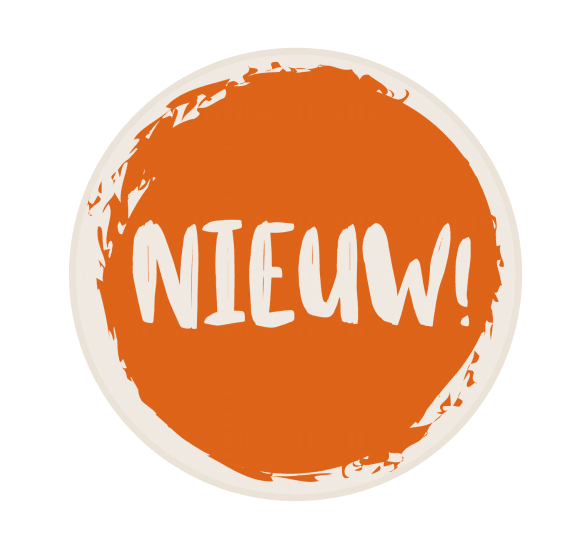 Sticker 'Nieuw!' - Ø30mm - Oranje - Van Erkel Winkelmaterialen