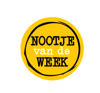 Sticker 'Nootje van de week' - Ø30mm - Geel - Van Erkel Winkelmaterialen