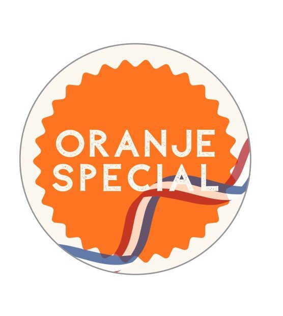 Sticker 'Oranje Special' (1.000st) - Ø30mm - Oranje - Van Erkel Winkelmaterialen