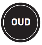 Sticker 'Oud' - Ø30mm - Van Erkel Winkelmaterialen