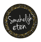 Sticker 'Smakelijk eten' - Ø28mm - Zwart - Van Erkel Winkelmaterialen