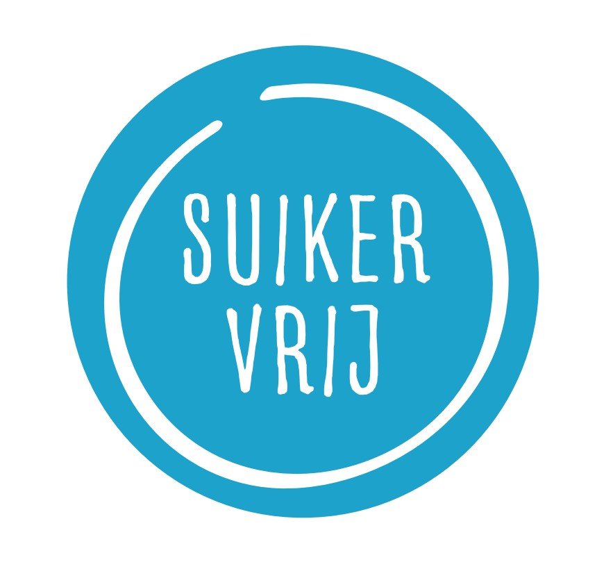 Sticker 'Suikervrij' - Ø30mm - Blauw - Van Erkel Winkelmaterialen