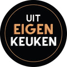 Sticker 'Uit eigen keuken' groot - Ø50mm - Zwart - Van Erkel Winkelmaterialen