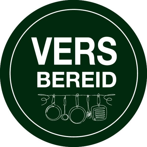 Sticker 'Vers bereid' - Ø50mm - Groen - Van Erkel Winkelmaterialen