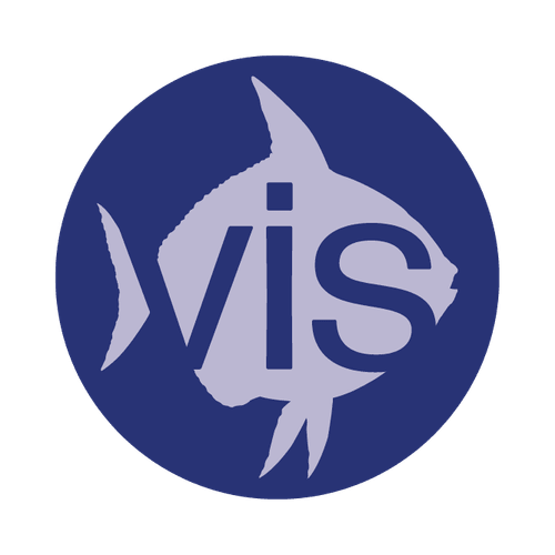 Sticker 'Vis' - Ø28mm - Blauw - Van Erkel Winkelmaterialen
