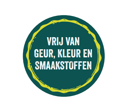 Sticker 'Vrij van geur, kleur en smaakstoffen' - Ø30mm - Van Erkel Winkelmaterialen