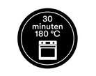 Stickers '30 minuten 180 graden' - Ø30mm - Van Erkel Winkelmaterialen