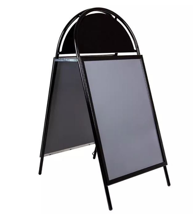 Stoepbord met rond topbord - 841x594mm (A1) - Zwart - Van Erkel Winkelmaterialen