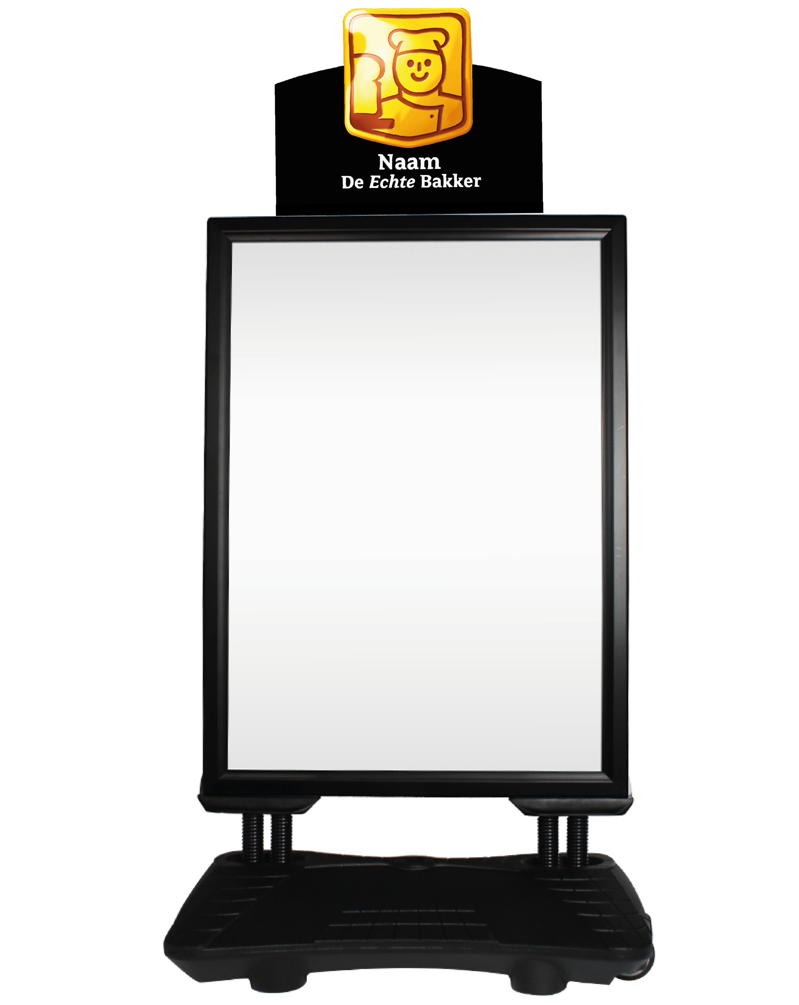 Stoepbord met vulvoet (Echte Bakker) - 500x700mm (B2) - Zwart - Van Erkel Winkelmaterialen