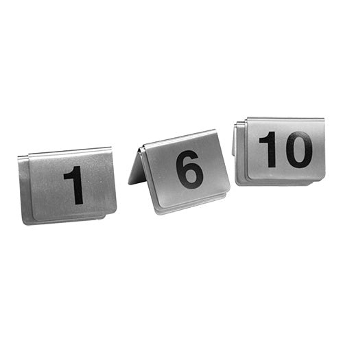 Tafelnummer set (10st) - 01-10 - Zilver - Van Erkel Winkelmaterialen