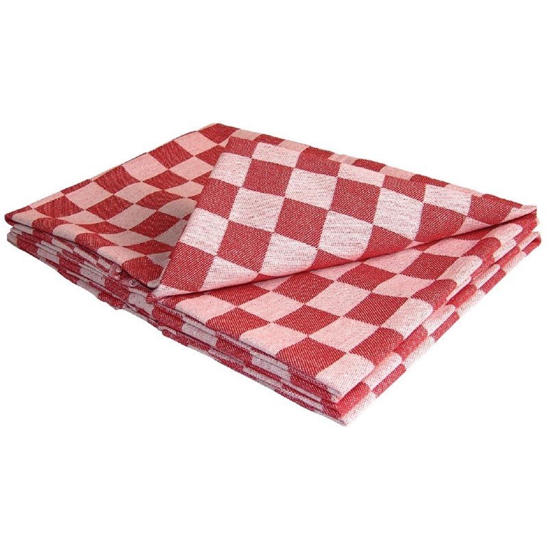 Theedoek rood geblokt - 600x600mm - Rood - Van Erkel Winkelmaterialen