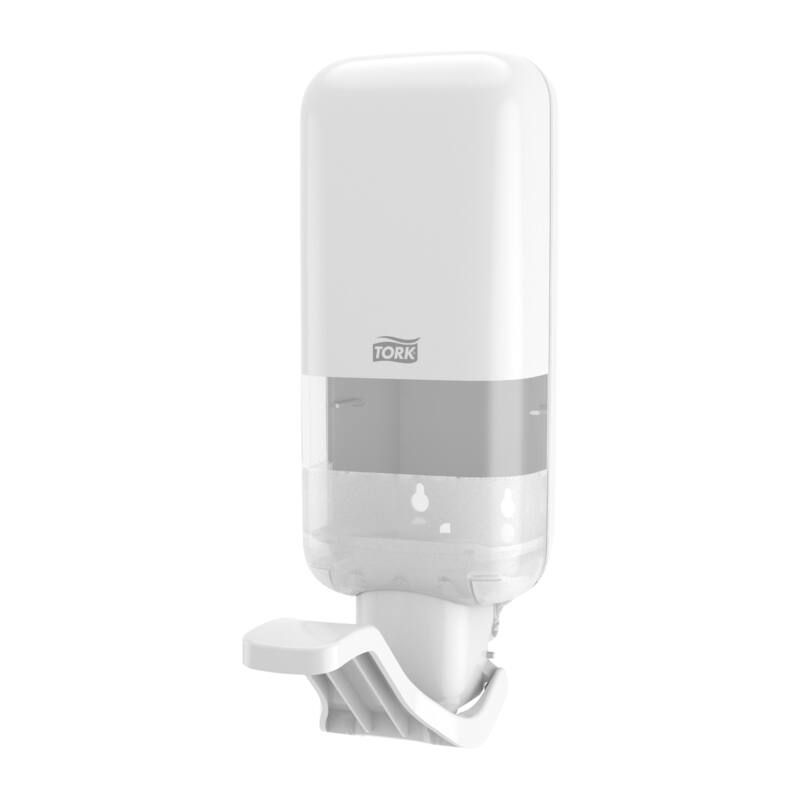 Tork zeepdispenser met elleboogsteun - 122x106x314mm - Wit - Van Erkel Winkelmaterialen