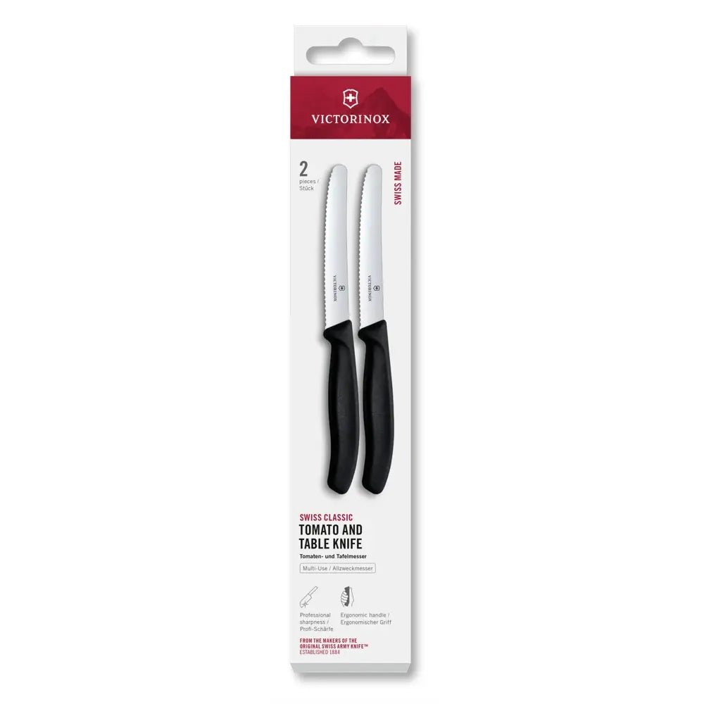 Victorinox Classic tomatenmes (2st) - 110mm - Zwart - Van Erkel Winkelmaterialen