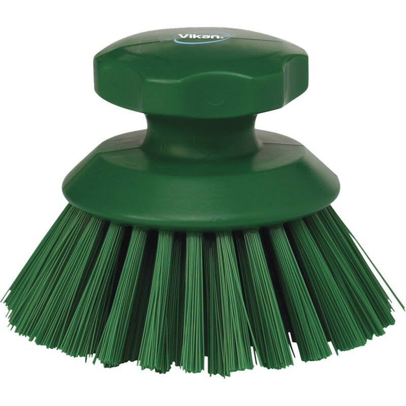 Vikan ronde werkborstel hard - Ø110mm - Groen - Van Erkel Winkelmaterialen
