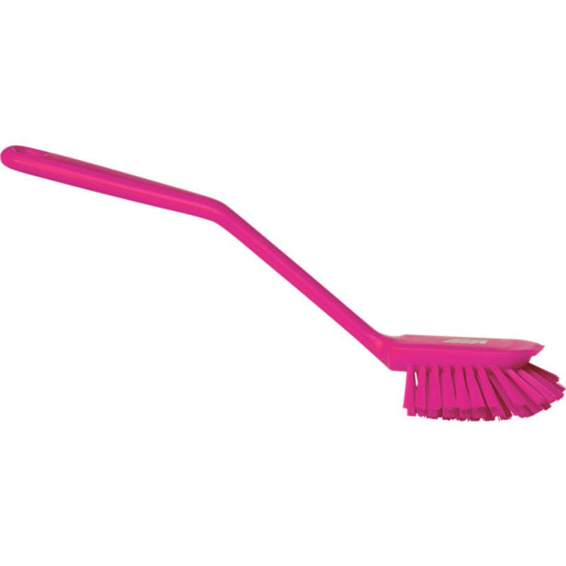 Vikan vaatwasborstel medium - 280x60x55mm - Roze - Van Erkel Winkelmaterialen