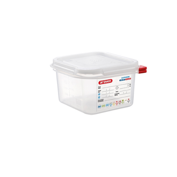 Voedseldoos Araven GN1/6 (met deksel) - 100mm - 176x162mm (GN1/6) - Van Erkel Winkelmaterialen