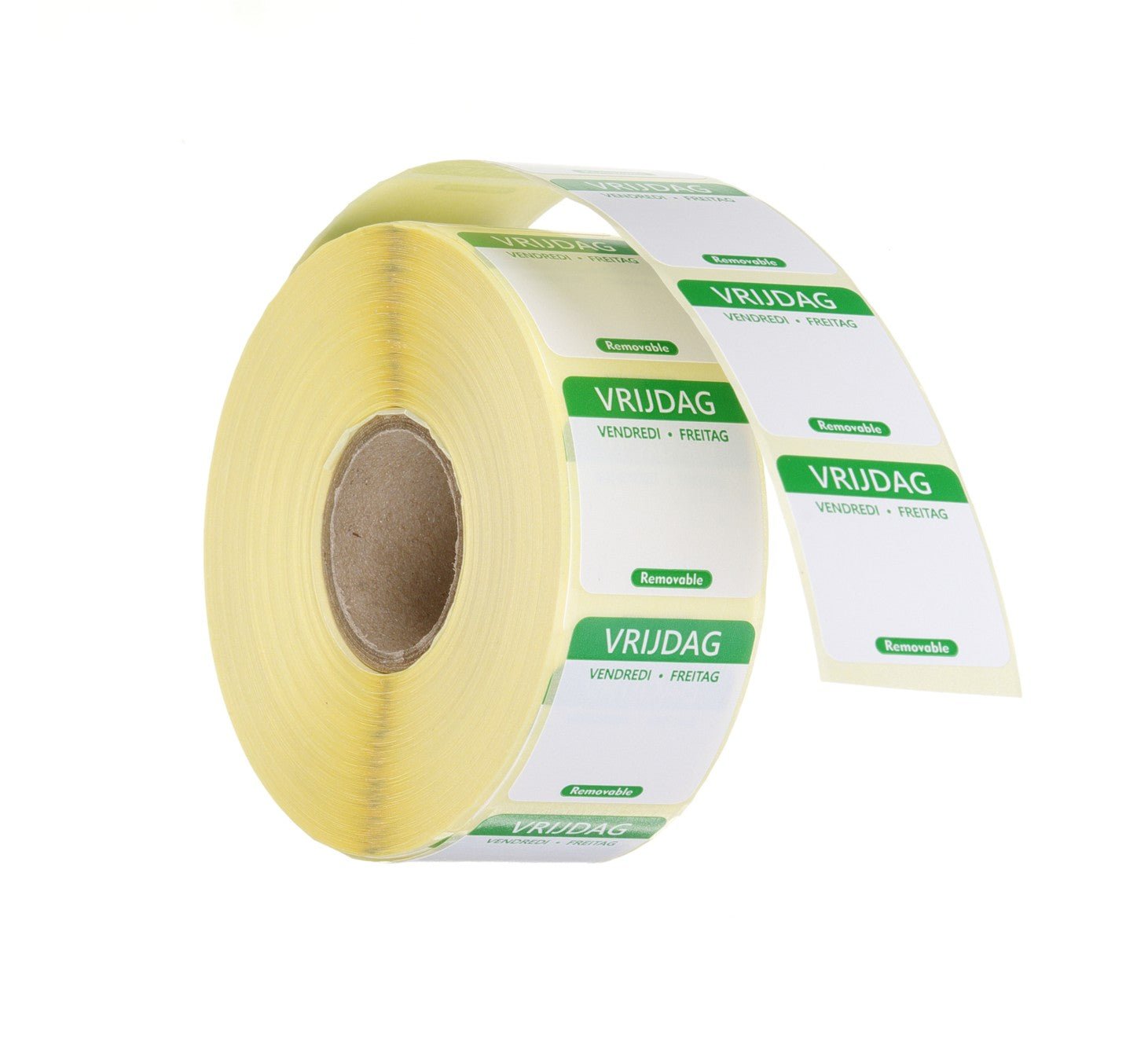 Voedselveiligheid daglabel (1000st) - 25x25mm - Vrijdag - Van Erkel Winkelmaterialen