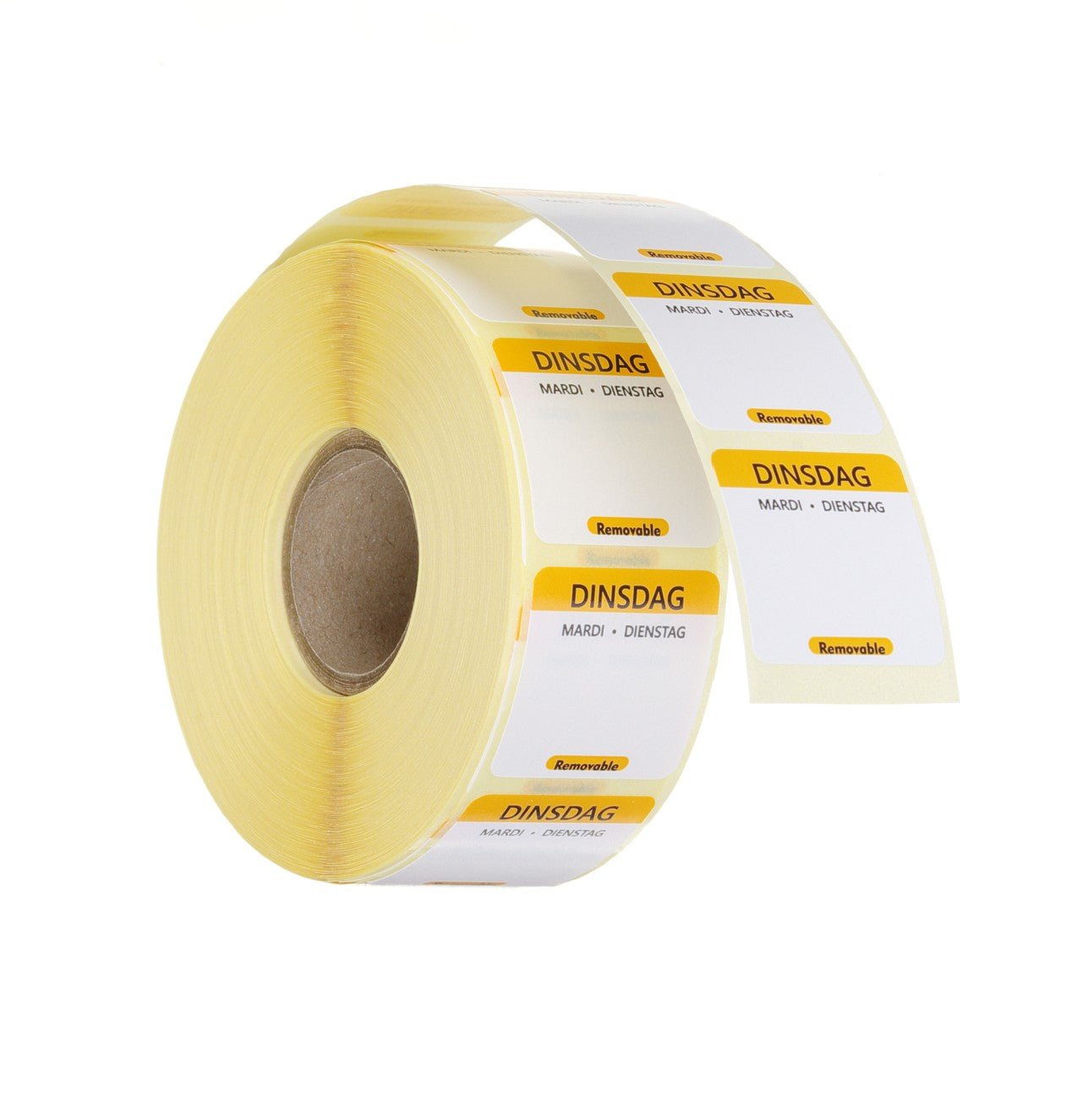 Voedselveiligheid daglabel (1000st) - 25x25mm - Dinsdag - Van Erkel Winkelmaterialen