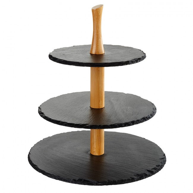 Etagere leisteen met hout