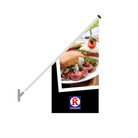Schuine gevelvlag "Keurslager" zwart (opdruk: broodje rosbief)