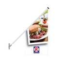 Schuine gevelvlag "Keurslager" wit, opdruk: Broodje rosbief