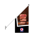 Schuine gevelvlag "Keurslager" zwart met biefstuk foto