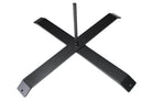 Beachflagvoet, stalen kruisvoet, 59cm, antraciet hamerslag coating, met opschroefbare draaipen van ca. 20cm.