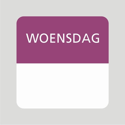 Etiket / Daglabel woensdag