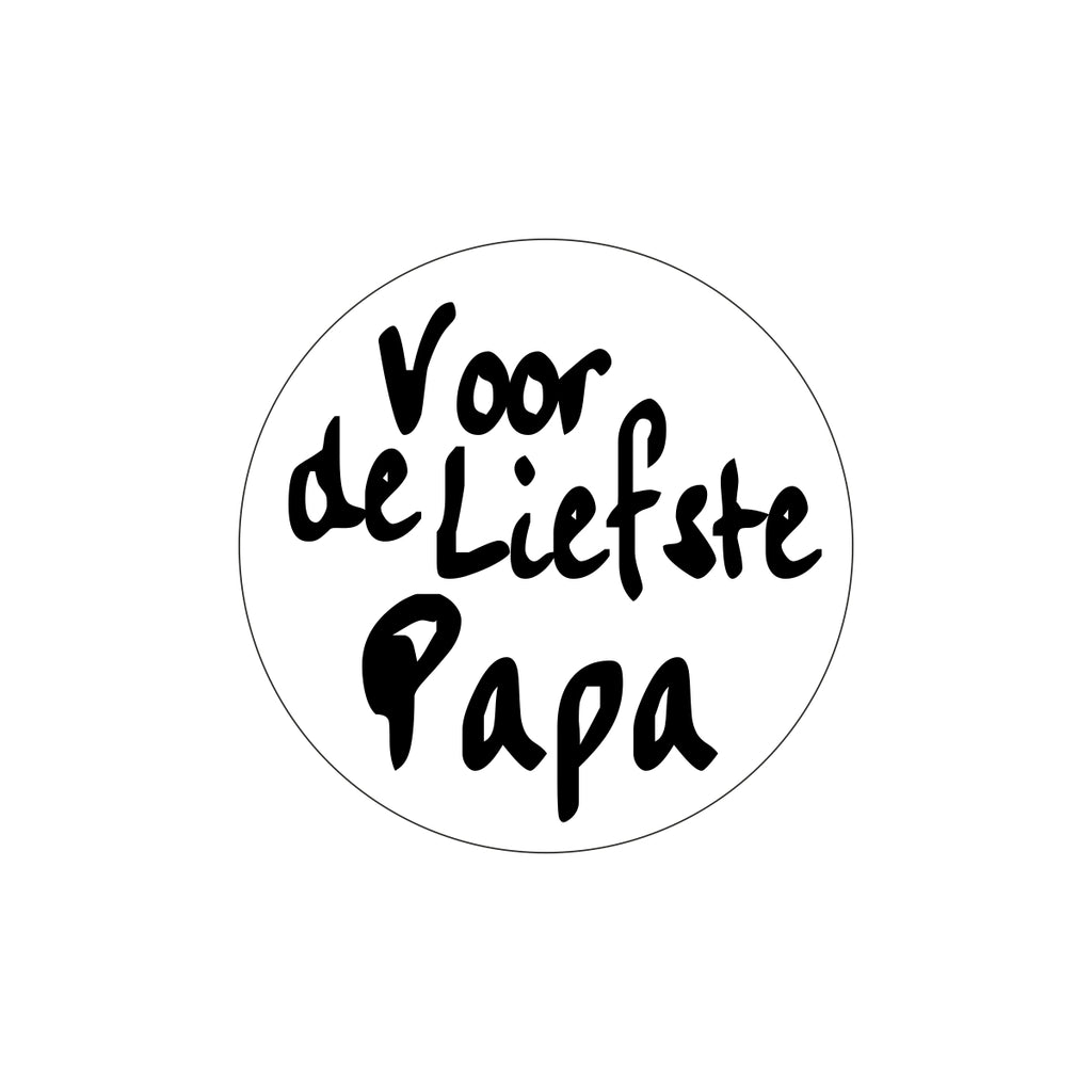 Thema sticker, Ø39mm, 'Voor de liefste papa' zwart op wit (1000st)