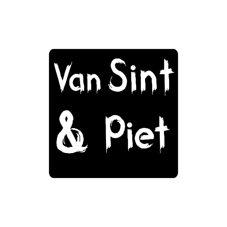 Thema sticker, 45x45mm, 'Van Sint & Piet' zwart (1000st)