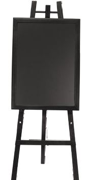 Houten ezel staand, voor een krijtbord, zwart, 1650mm hoog, 4kg  (excl. krijtbord)