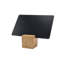 Prijskaarthouder blok, vierkant 25x25mm, hout voor kaart, geschikt voor PVC pasje 85x54mm