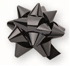 Cadeau ster, zwart, 10mm breed lint,  Ø50mm, verpakt per 100st.