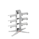 Cadeaulint rolhouder, metaal met een stervoet, geschikt voor 2, 4, 6 of 8 rollen.