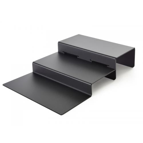 Trapdisplay 3 treden, zwart mat Acryl, bestaat uit 2 delen, 600x400x120mm (LxBxH)