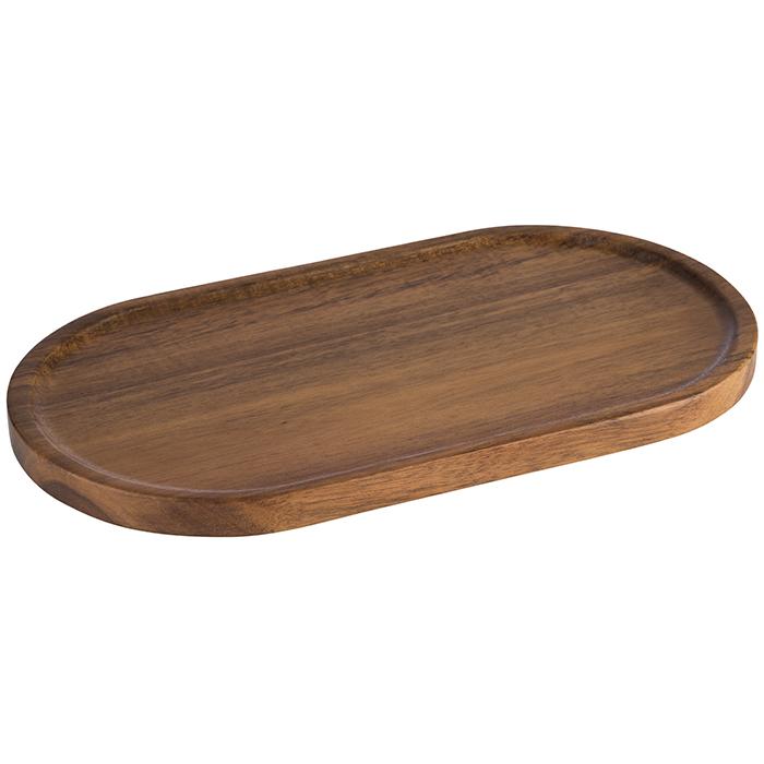 Serveerplateau, hout, bruin, 285x155x35mm.