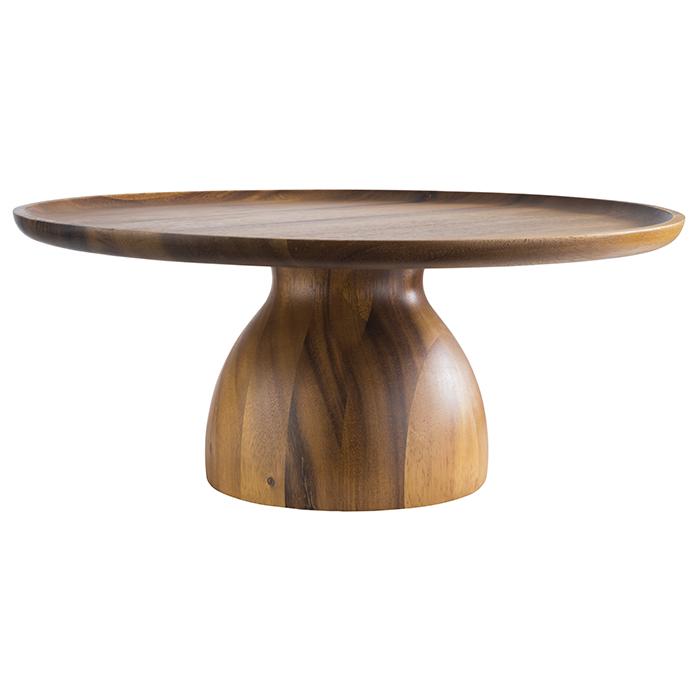 Taartplateau 'Acacia', hout, Ø385mm, hoogte 160mm