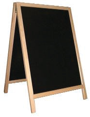 Krijtstoepbord A-model, blank, 550x850mm