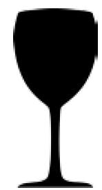 Krijt wandbord in de vorm van een glas