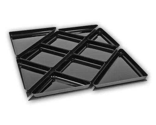 Acrylaat Etage-schalenset, "Quadro", 10-delig, 84x84cm, zonder rand, zwart