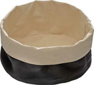 Katoenen broodmandje, /170mm en 80mm diep, uitwasbaar (machinewas 40°C), zwart/beige.