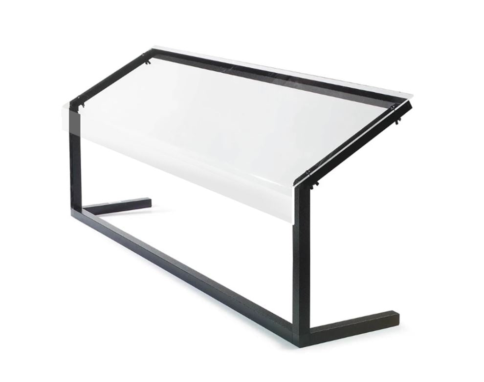 Beschermschot, GN3/1 117x35x57cm, zwart metalen poten met 3mm plexiglas