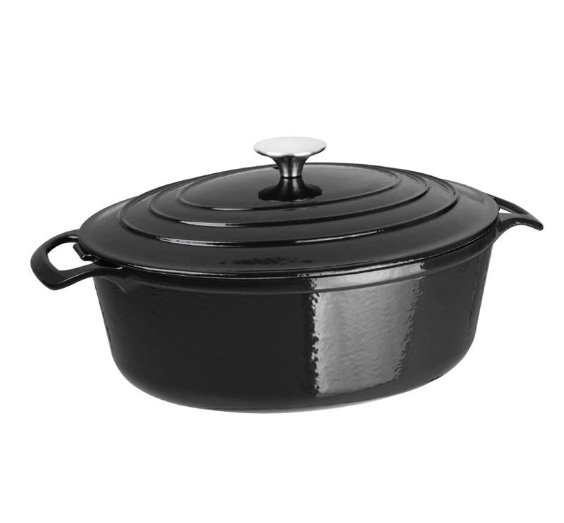 Braadpan, zwart, gietijzer, 110x243x295mm (HxBxD) 5L