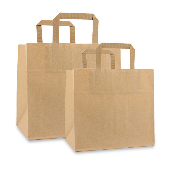 Papieren snack tas, bruin, 260x170x250mm (LxBxH) verpakt per 250 stuks