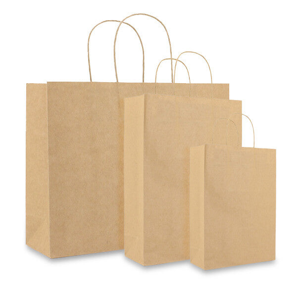 Papieren tas Luxe, bruin, 420x120x350mm (LxBxH), papier gewicht: 120 grams bruin gestreept kraft.