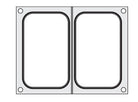 Traysealer matrix, container 2x 178x113mm,  aluminium met silicone
