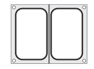 Traysealer matrix, container 2x 178x113mm,  aluminium met silicone