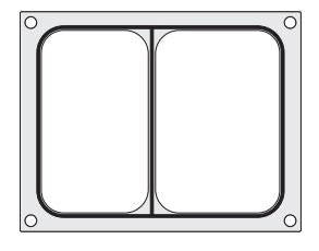 Traysealer matrix, container 2x 227x178mm,  aluminium met silicone