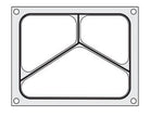 Traysealer matrix, container 3-delig 227x178mm,  aluminium met silicone