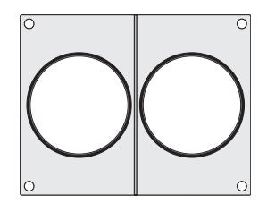 Traysealer matrix, soep container 2x Ø115mm,  aluminium met silicone